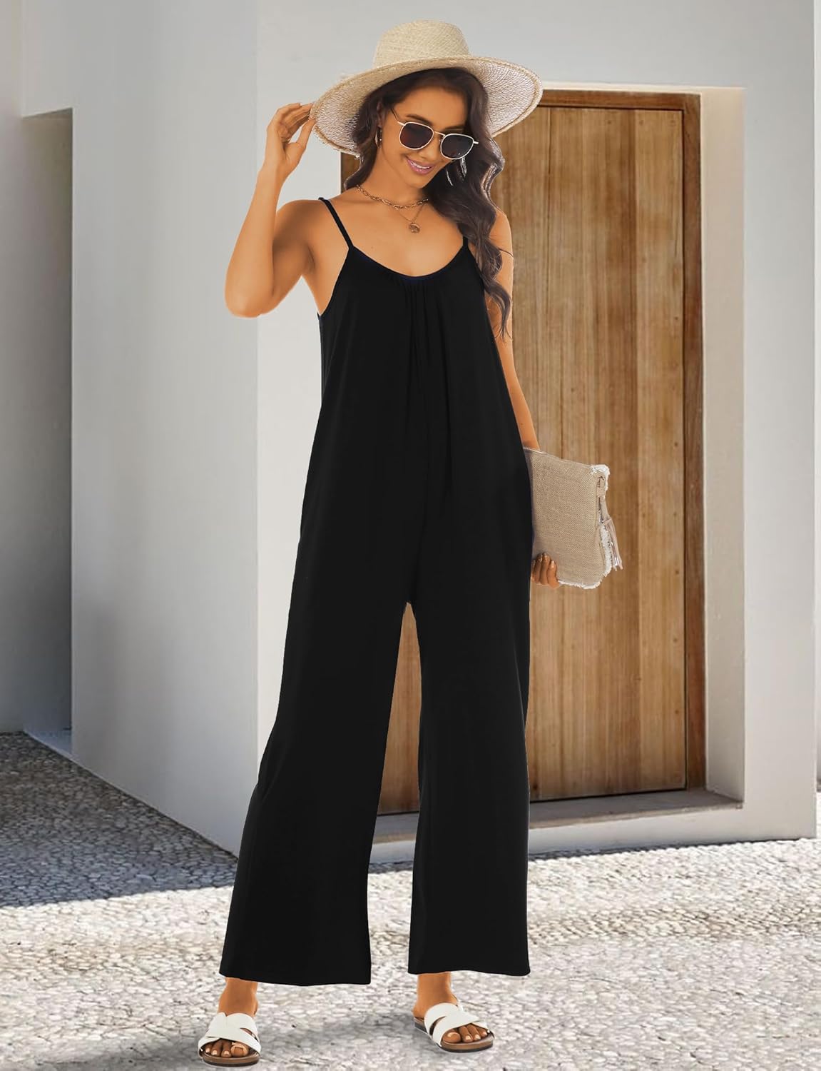 Buauty Womens Summer Jumpsuits Casual Sleeveless Jumpers Loose Rompers Adjustable Strap Boho Jumpsuit Dressy 2026 Clothes - Image 5