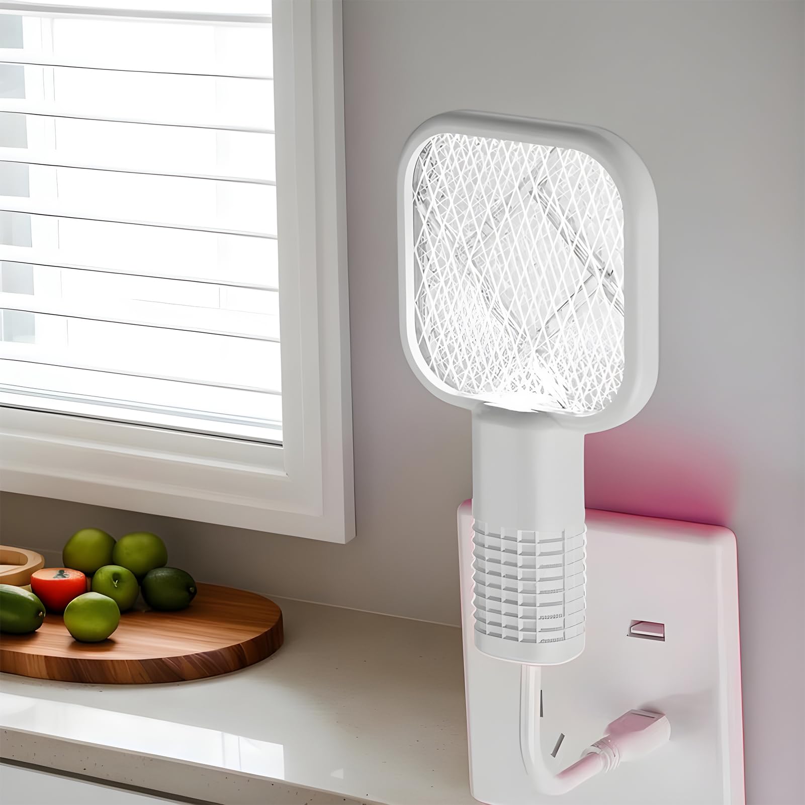Fly Swatter Electric, Electric Swatter | Racket Zapper a mosca portatile - Trappola a maglie di sicurezza a 5 strati con luce a LED attrattiva, catcher lampada per il campeggio del patio nel cortile