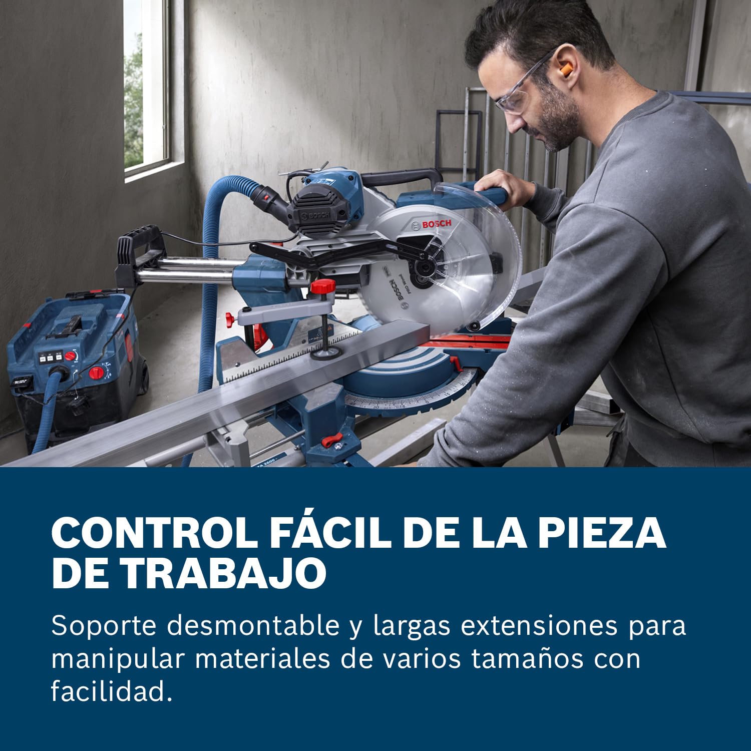 Bosch Professional sierra ingletadora con cable GCM 340-305 D (incl. regla, pinza de sujeción, saco para polvo, bloque de soporte, disco, llave)