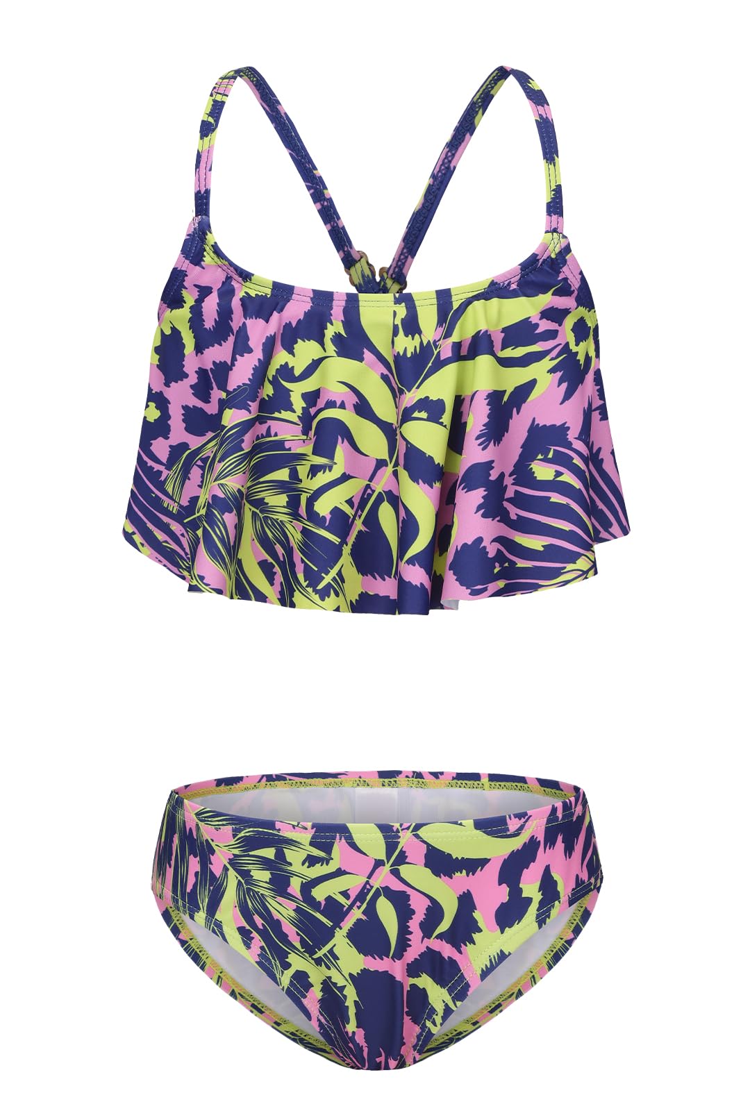 Girls Two Piece Swimsuits Bikini Bathing Suit for Kids Hawaiian Swimwear Set 3-16 Years