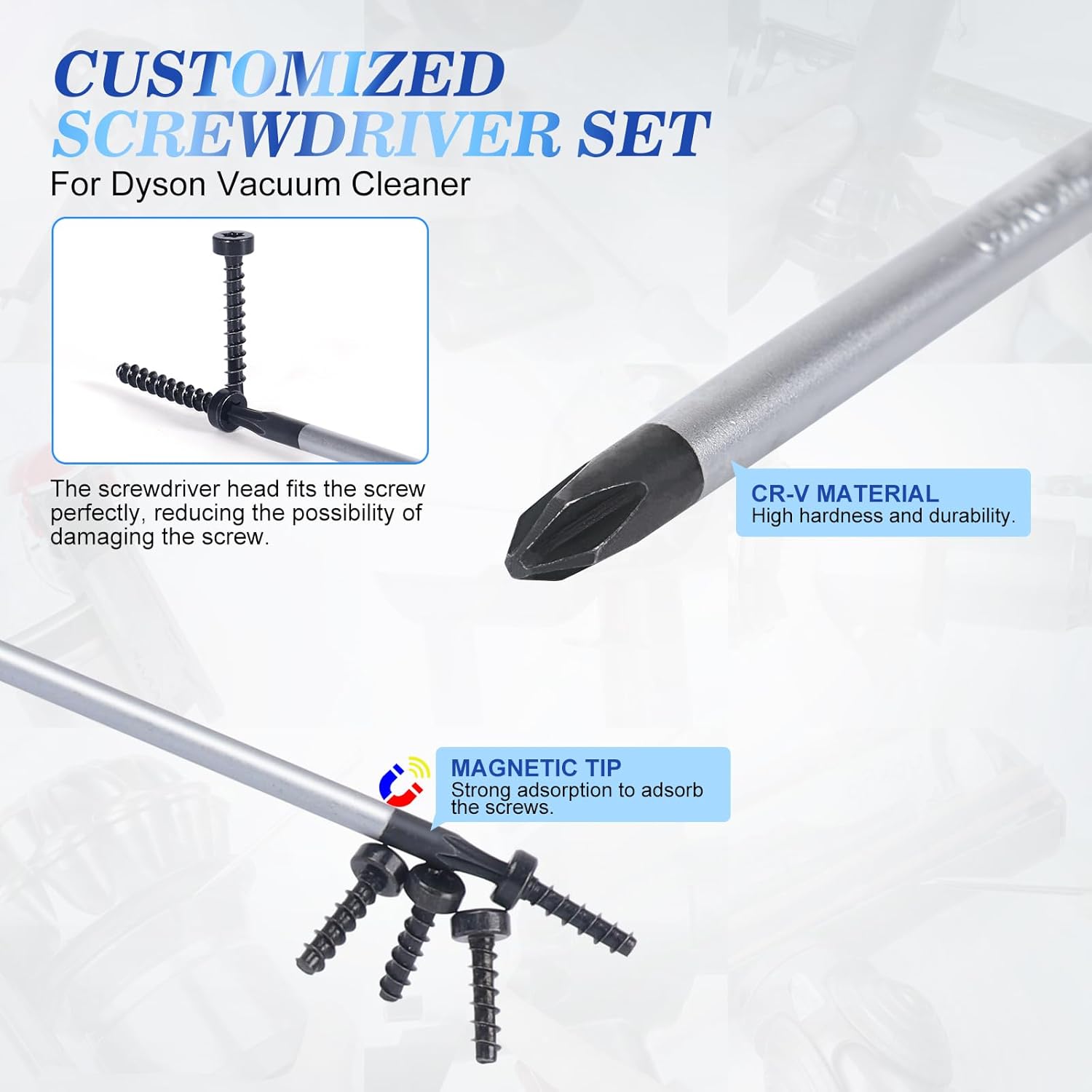 Metal Trigger Switch Button Replacement Compatible with Dyson V10 V11 SV12 SV14 Vacuum Cleaner, Metal Power Switch Button Repair Accessories with Repair Tools Kit