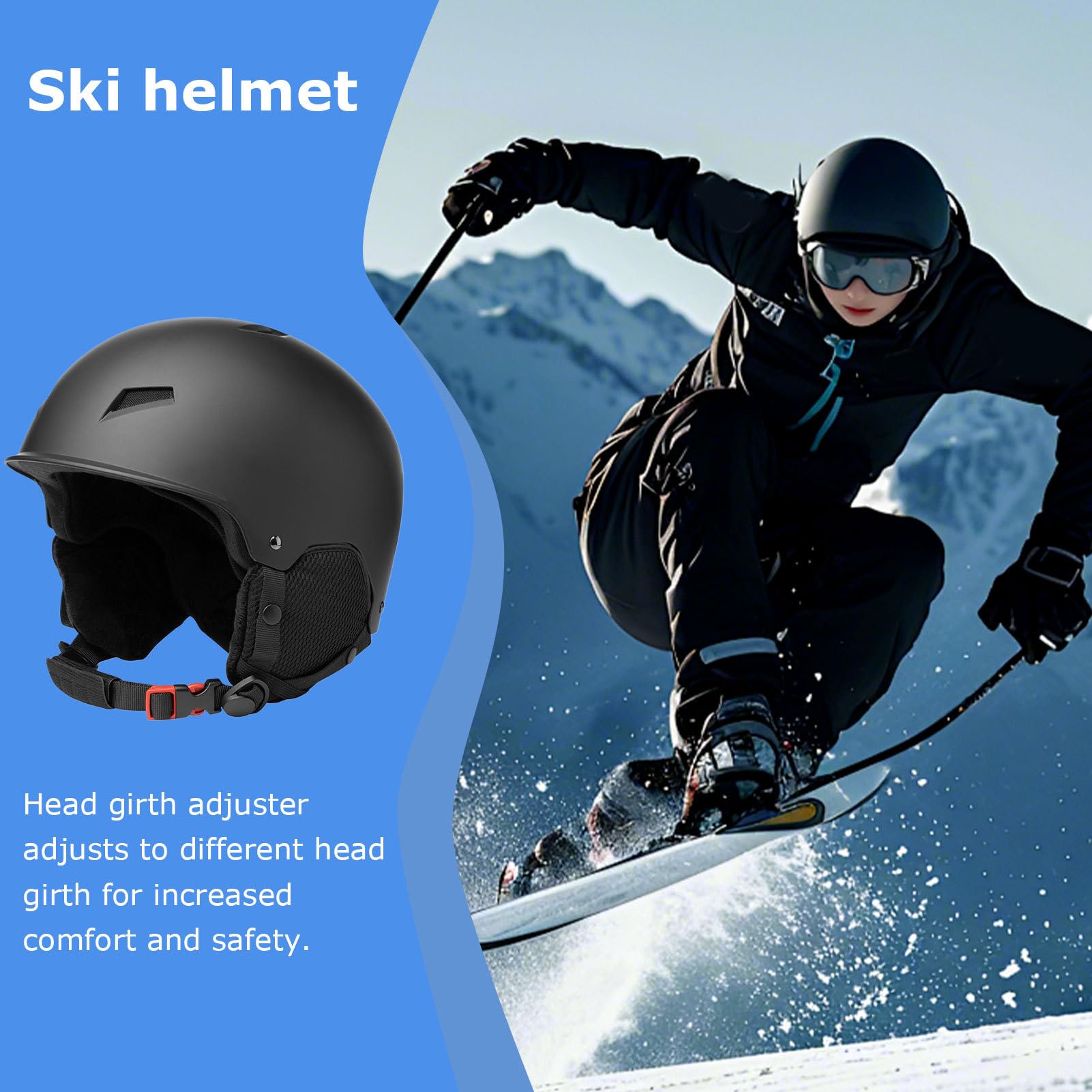 Helme für Erwachsene, Snowboardhelm für Damen, Ski-Ausrüstung, Radfahren, Anpassung, Skihelm mit Brillenband für Erwachsene, Frauen, Männer
