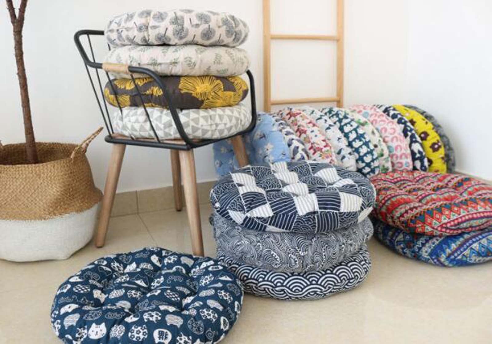 ZEALMAX Japanese Style Meditation Cushion, Linen Yoga Bolster Tatami Round Floor Pillow Cushion for Adult, 40 cm (15.7 Inches)