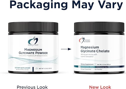 Miniatura 4 de Designs for Health Polvo de glicinato de magnesio - Suplemento de bisglicinato de magnesio quelado en polvo de 300 mg - Mezcla de bebida sin OMG de