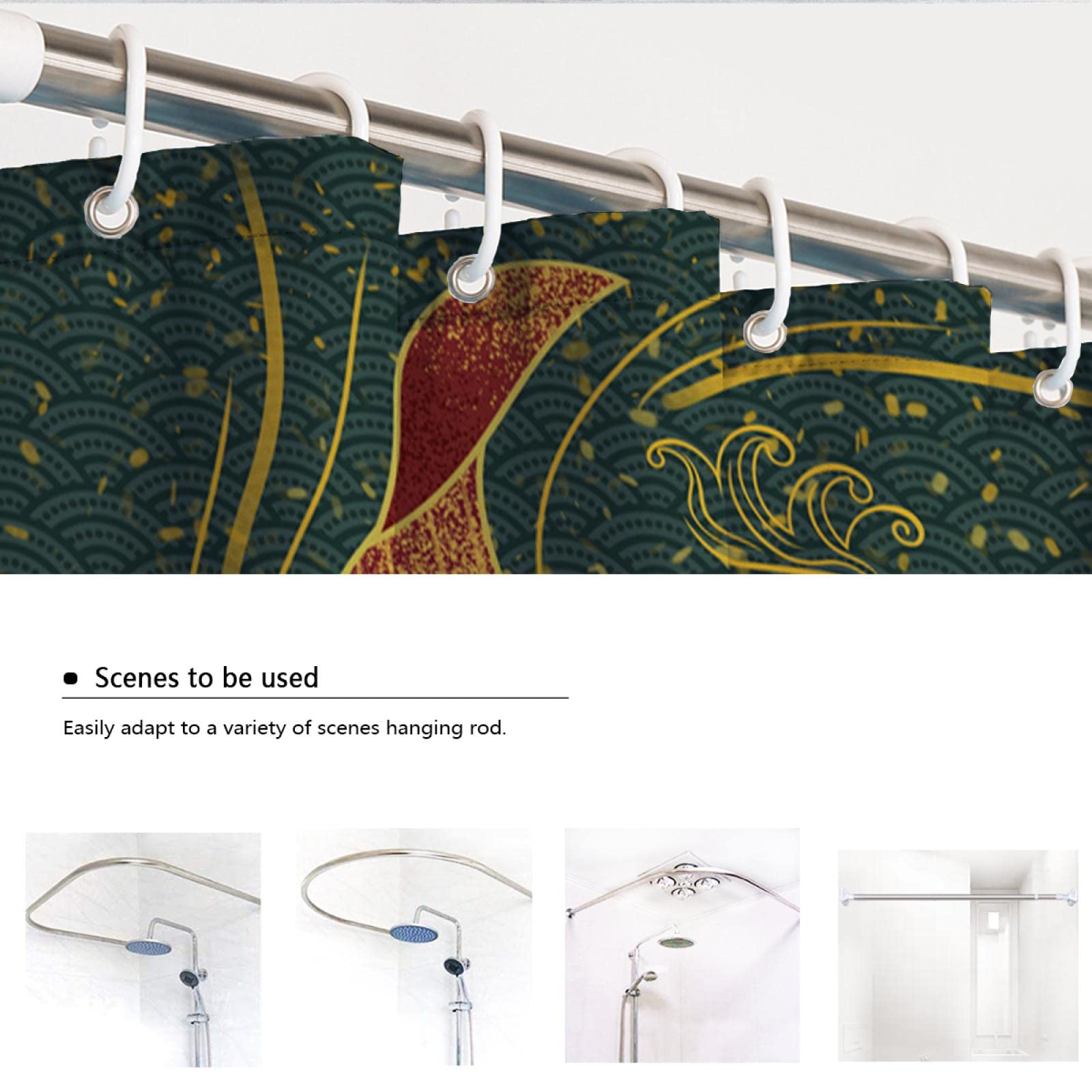 Chinese stijl douchegordijnen voor badkamer set met 12 haken good luck Carp Lotus Home boerderij badkamer decor zacht hotel kwaliteit 240x180cm Chinese stijl douchegordijnen voor badkamer set met 12 haken good luck Carp Lotus Home boerderij badkamer decor zacht hotel kwaliteit 240x180cm