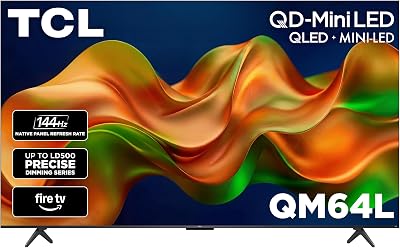TCL 55 Inch Class QM64L Series | Mini LED QLED 4K HDR Smart Fire TV | 55QM64L, 2026 | 120Hz-144Hz High Brightness, Dolby Vision Atmos, Alexa+ Voice Remote AI Streaming Television | Amazon Exclusive