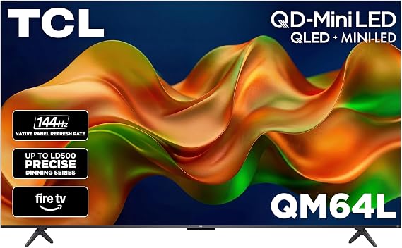 TCL 55 Inch Class QM64L Series | Mini LED QLED 4K HDR Smart Fire TV | 55QM64L, 2026 | 120Hz-144Hz High Brightness, Dolby Vision Atmos, Alexa+ Voice Remote AI Streaming Television |