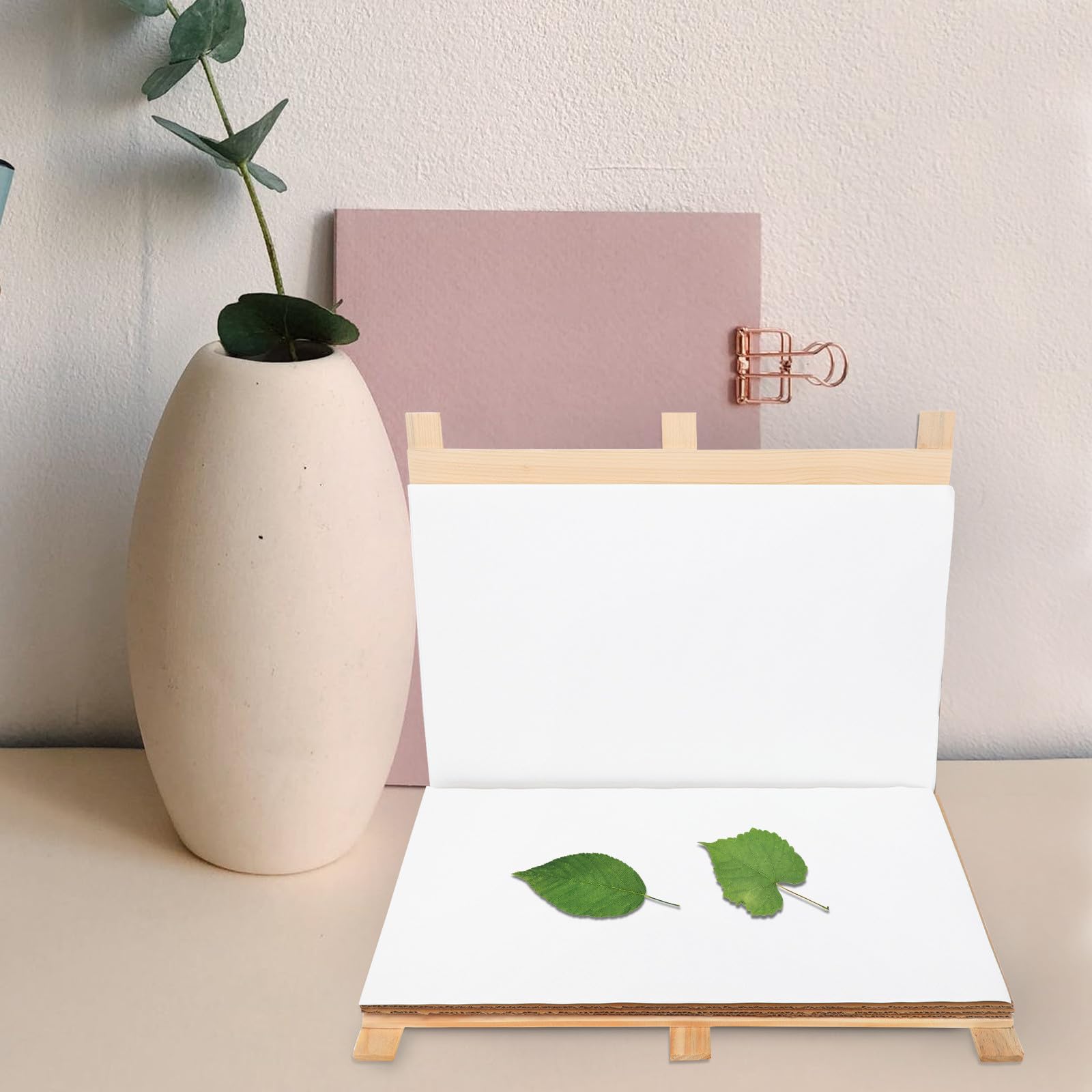 ZUNOXAZ Support D'herbier en Lamelles de Bois avec Clip pour Spécimens de Plantes, Matériel Synthétique Pratique et Facile à Ranger, pour Garçon et Filles et Enseignants