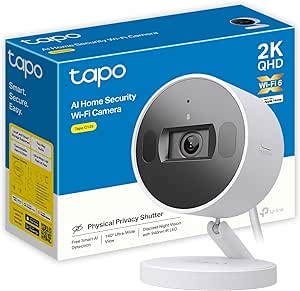 Tapo C125 360° WiFi Security Camera with Shutter Lock, 2K QHD, Starlight Sensor, Smart AI Detection and Notification, Dual-IR System, Compatible with Alexa and Google Assistant asin的图片