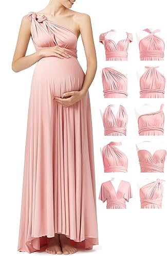 72styles Vestido de maternidad para baby shower, talla única, vestido de dama de honor infinito, vestido largo envolvente para invitados de boda,