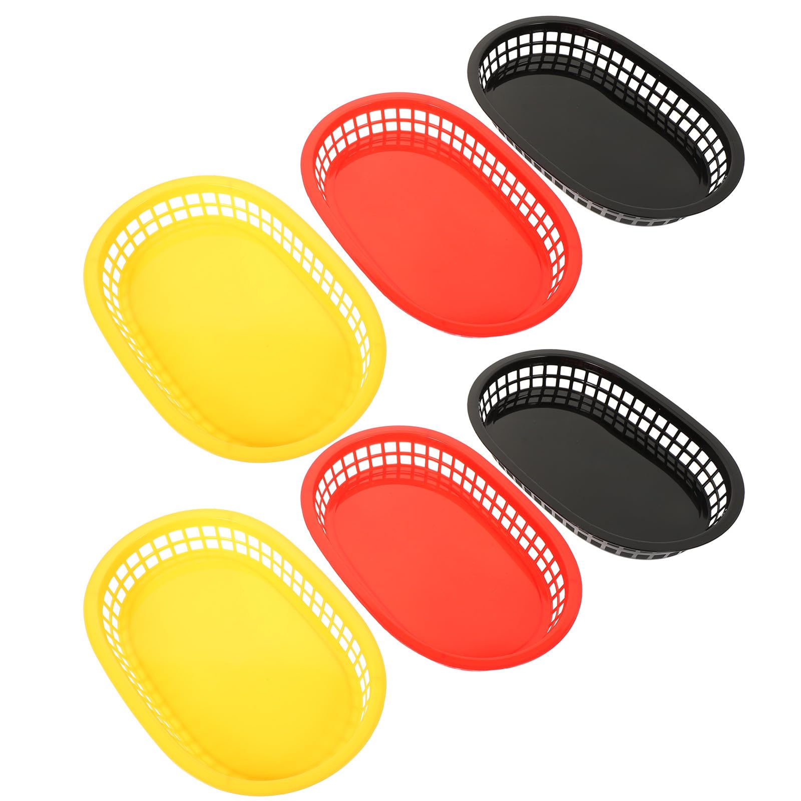 HOMSFOU チップバスケット パンサービングバスケット ホームキッチン用食器サーブウェア 6個セットプラスチック製多機能フルーツバスケッ