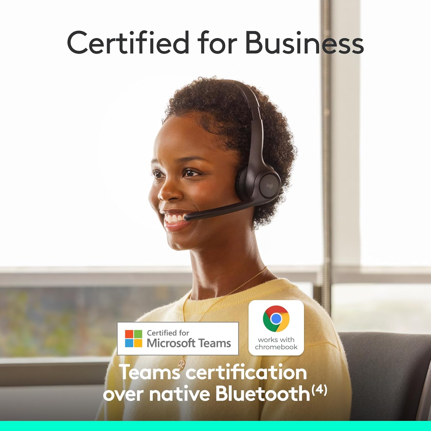 Logitech Zone 305 for Business, Wireless Bluetooth Headset with Microphone, Native Bluetooth, for Microsoft Teams, Compatible with Windows, Mac, Chrome, Linux, iOS, iPadOS, Android - Image 2
