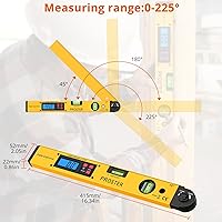 Vista 4 de Proster - Buscador de Ángulo Digital, Transportador de Aluminio de 16 Pulgadas / 400mm con Nivel de Burbuja Vertical y Horizontal LCD y Base