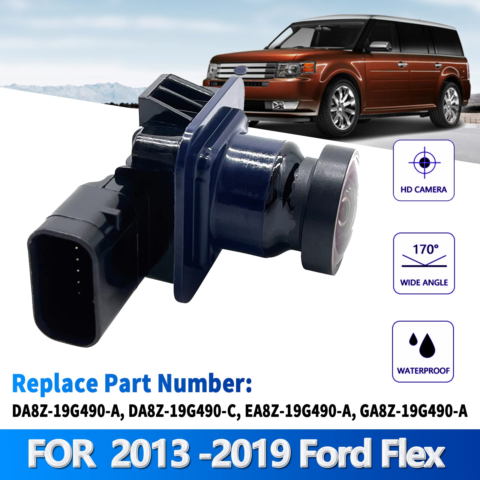 Rear View Back Up Parking Assist Camera Compatible with Ford Flex 2013-2019 Replaces DA8Z-19G490-A DA8Z-19G490-C EA8Z-19G490-A GA8Z-19G490-A