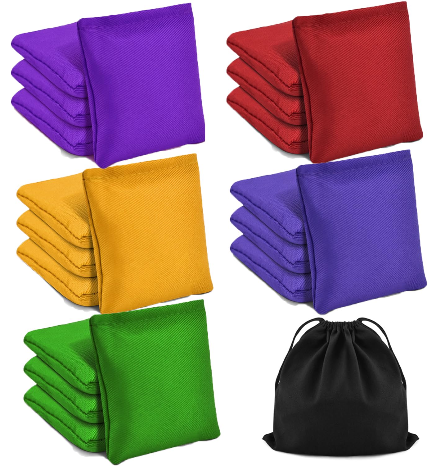 TINDTOP Bean Bags for Tossing(3.9 * 3.9inch, 100g/3.5oz), 20 Pack Cornhole Outdoor Toss Gaming Colorful Canvas Bean Bags Carnival Games Kids Beanbags