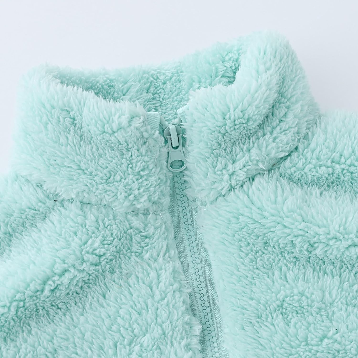 Boys Girls Fleece Vest Fuzzy Sherpa Waistcoat Sleeveless Fall Winter Faux 𝗙𝘂𝗿 Jacket Vest Kids Stand Collar Full Zip Coat