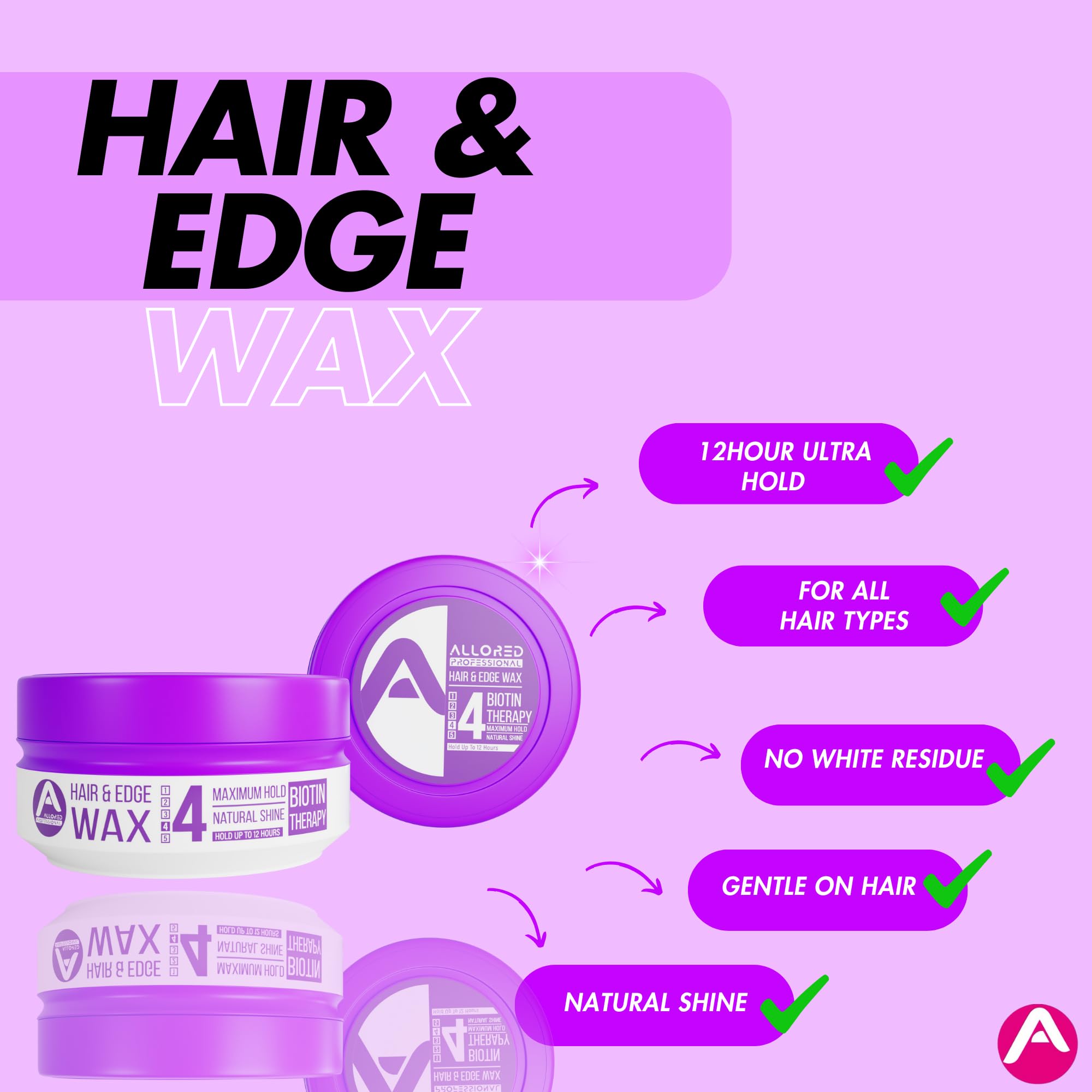 Allored Professional Biotin Therapy Hair Edge Styling Wax, Strong Hold Gummy Wax with Mix Melon Scent - Image 2