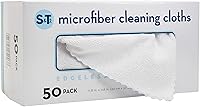 STINC 50 Pack Microfiber Cleaning Cloths with Box - Reusable Super Absorbent Towels for Home & Car, 12x12 Inch White Rags, 190gsm