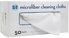 S T INC 50 Pack Microfiber Cleaning Cloth with Box Bulk Towels for Home Reusable Microfiber Towels for