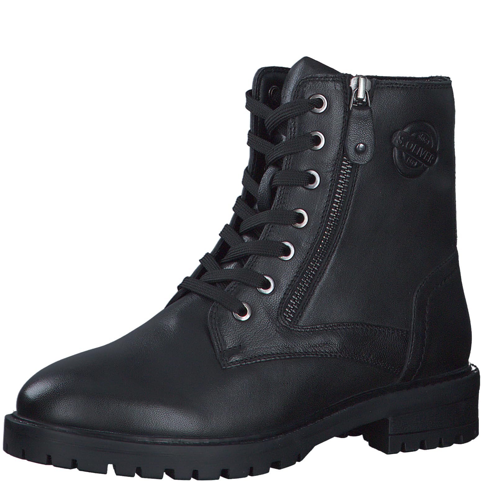 s.Oliver Damen Stiefeletten ohne Absatz aus Leder mit Reißverschluss
