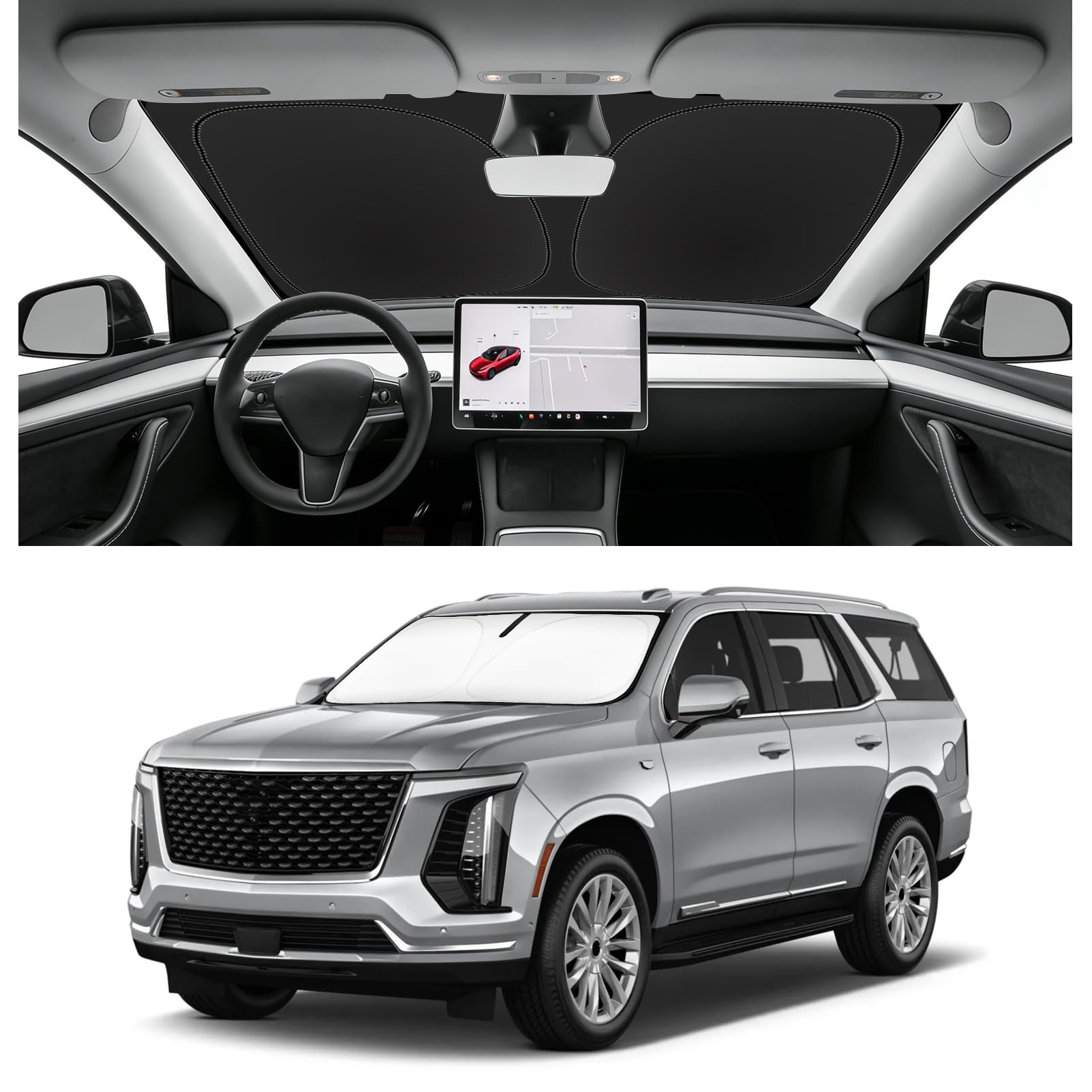 Custom Fit Windshield Sun Shade for Cadillac Escalade 2021-2026