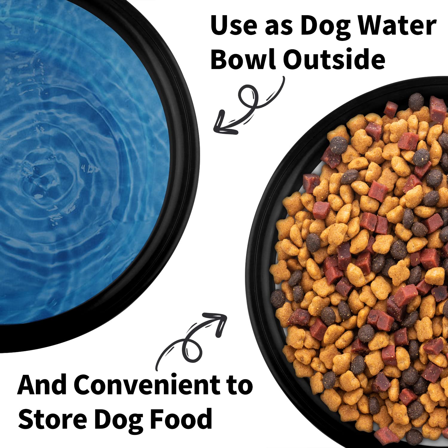 Cuenco plegable para perros, ligero y portátil, ideal para exteriores, camping, senderismo, adecuado para perros