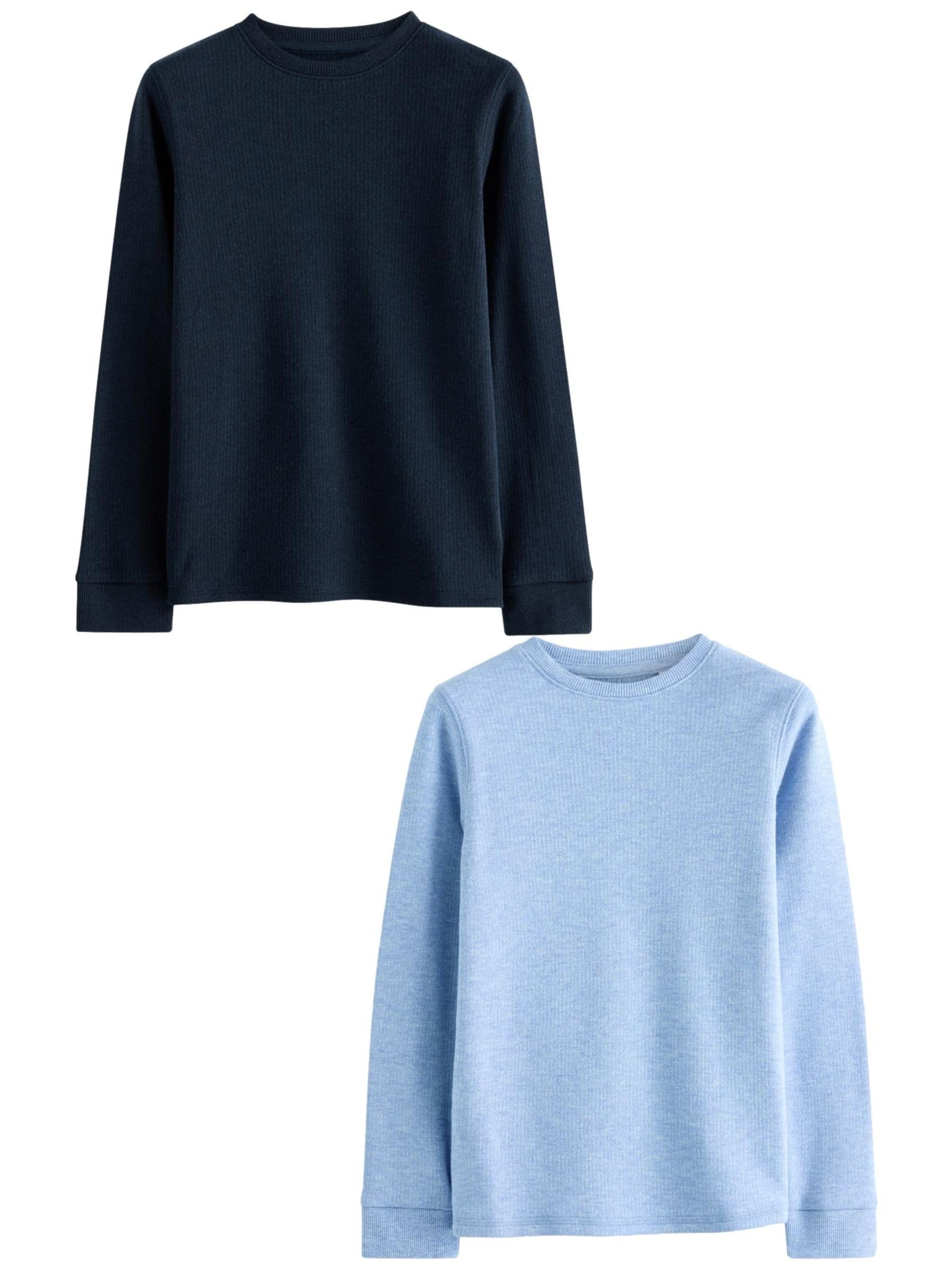NEXT Niños Pack de 2 Camisetas térmicas de Manga Larga Azul/Azul Marino 15 Años-16 Años