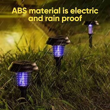 Solar Bug Zapper, Mosquitos Killer Lamp Lighting, Fly Zapper, Outdoor Solar Mosquito Zapper, Mosquito Repellent Lamp, 2 Lighting Color Modes, 10h Working, for Home Garden Yard, 9 * 35.5cm (2pcs)