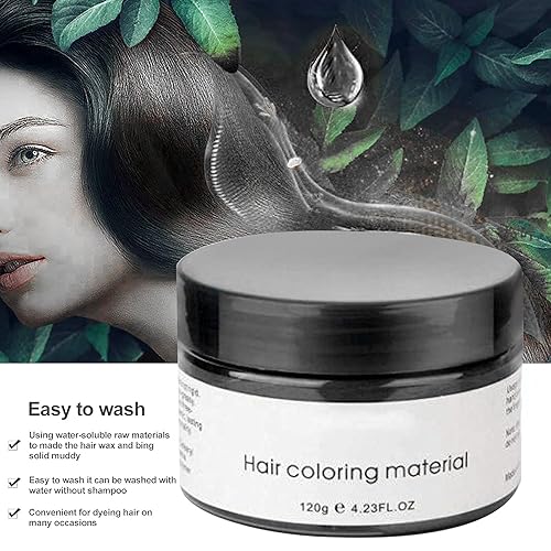 Miniatura 4 de YHMWAX - Cera temporal para el cabello de 4.23 oz, crema de barro, crema de pelo instantánea, material de cera para colorear, natural, desechable,