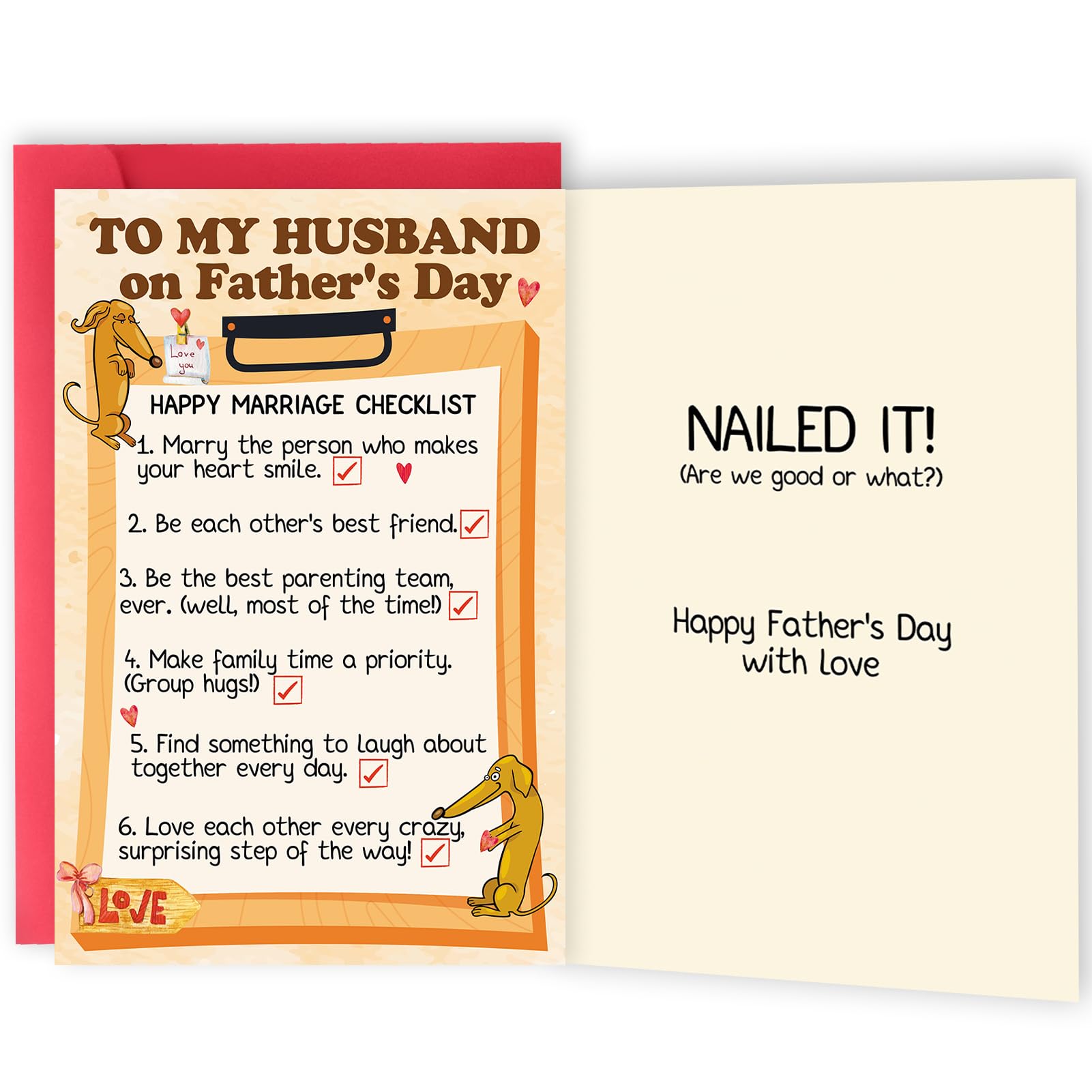 Amorista Fathers Day Card Gifts for Husband, Unique Father's Day Gifts from Wife, Fathers Day Gift, Funny Father's Day Cards With Love