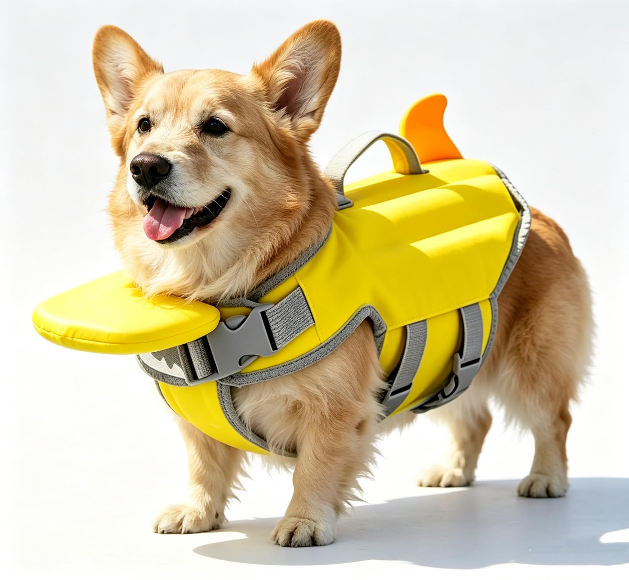Dog Life Vest High Buoyancy Dog Life Jacket, S, Adjustable & Ripstop Rescue Vest with Handle, Swimming Vest with Handle & Leash Ring for Boating & Swimming, Sturdy High Visibility for Doggy