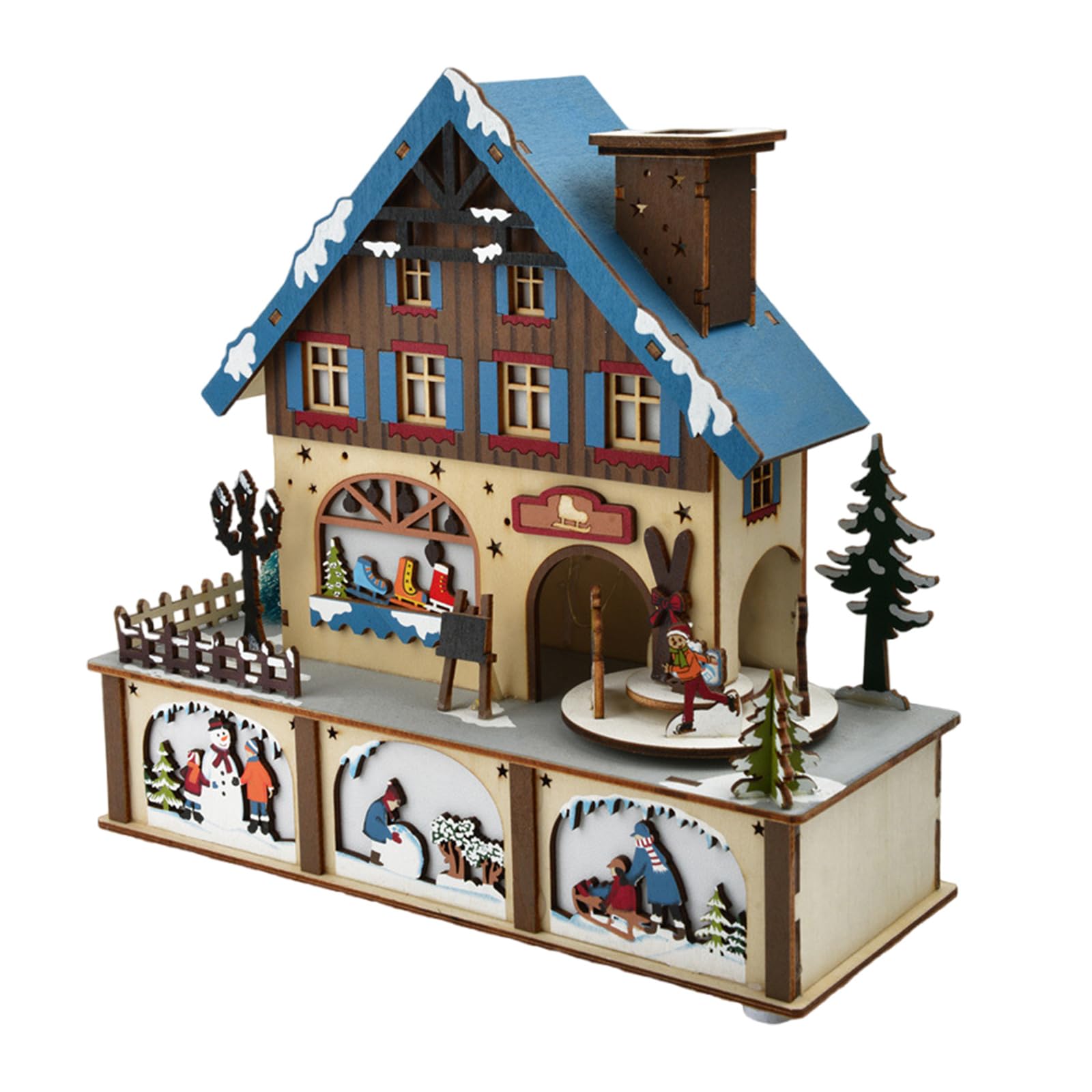 Caja Musical de Madera Decoración navideña para niño, niña, Hombre, Mujer, Aniversario de Navidad, cumpleaños, Regalo Unisex para Amantes de la música