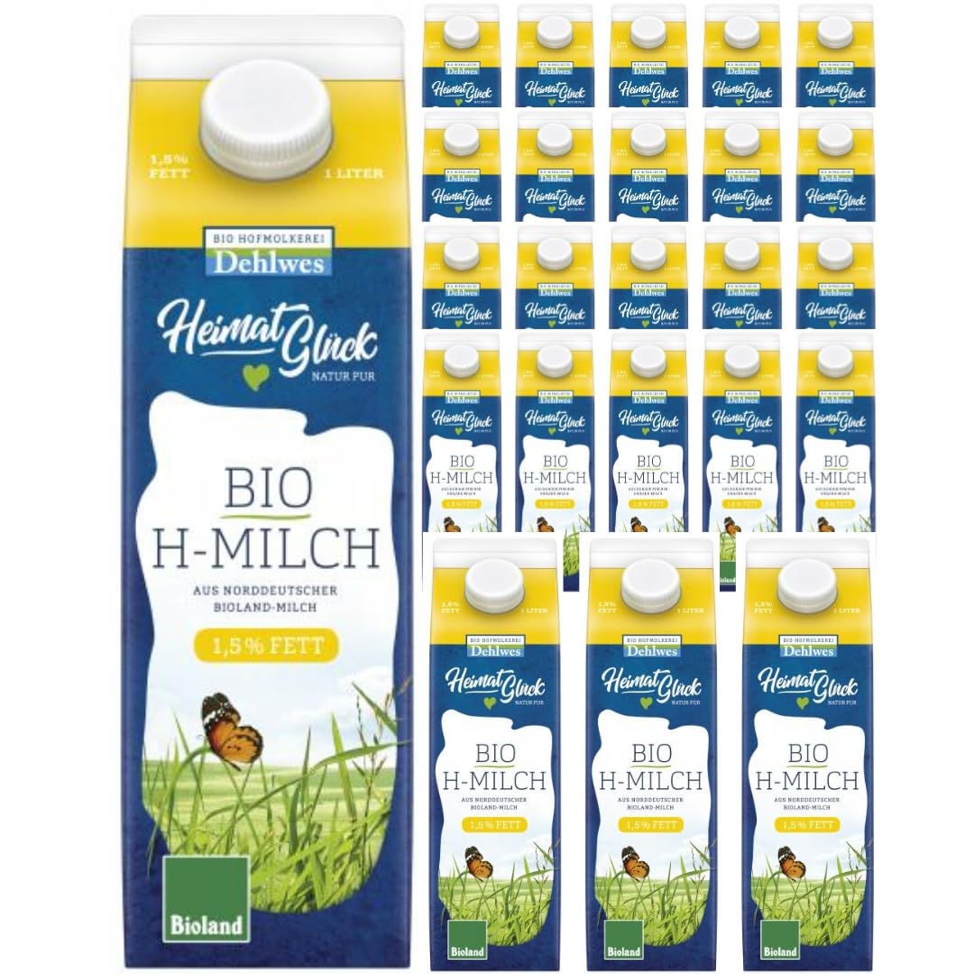 24 STÜCK x Dehlwes Haltbare Milch H-Milch mit%1,5 Fett ultrahocherhitzt, homogenisiert 1000 Mililiter