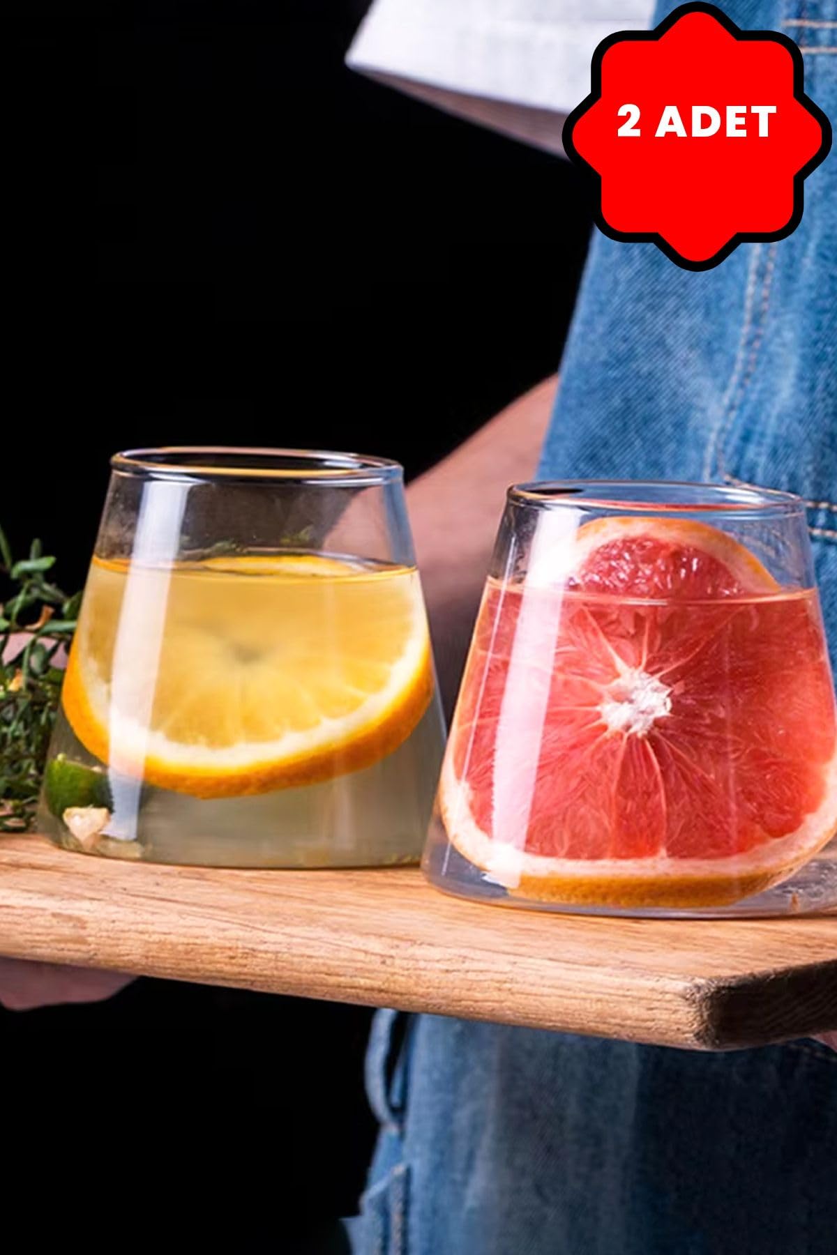 Mithra Life 2 Adet Isı Dayanıklı Cam 400 ml Kahve, Meşrubat, Viski, Kokteyl Sunum Bardağı MIT1145