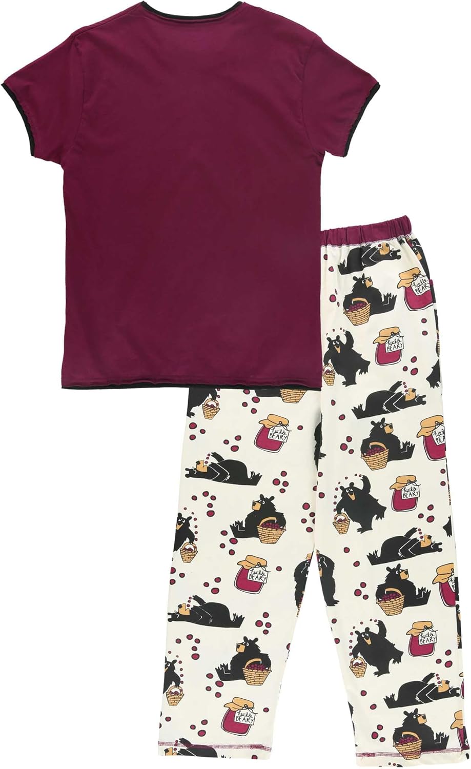 Lazy One Women's Pajama Set, Short Sleeves with Cute Prints, Relaxed Fit, Bear and Moose Prints - Image 5