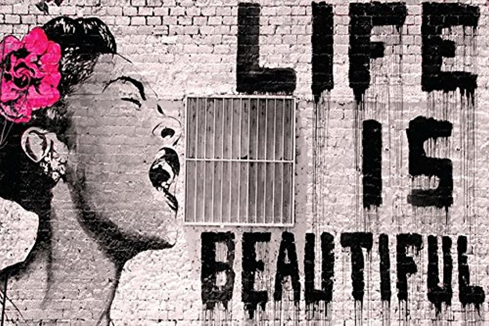 Amazon.co.jp: Buyartforless Banksy - Life is Beautiful 24x16 