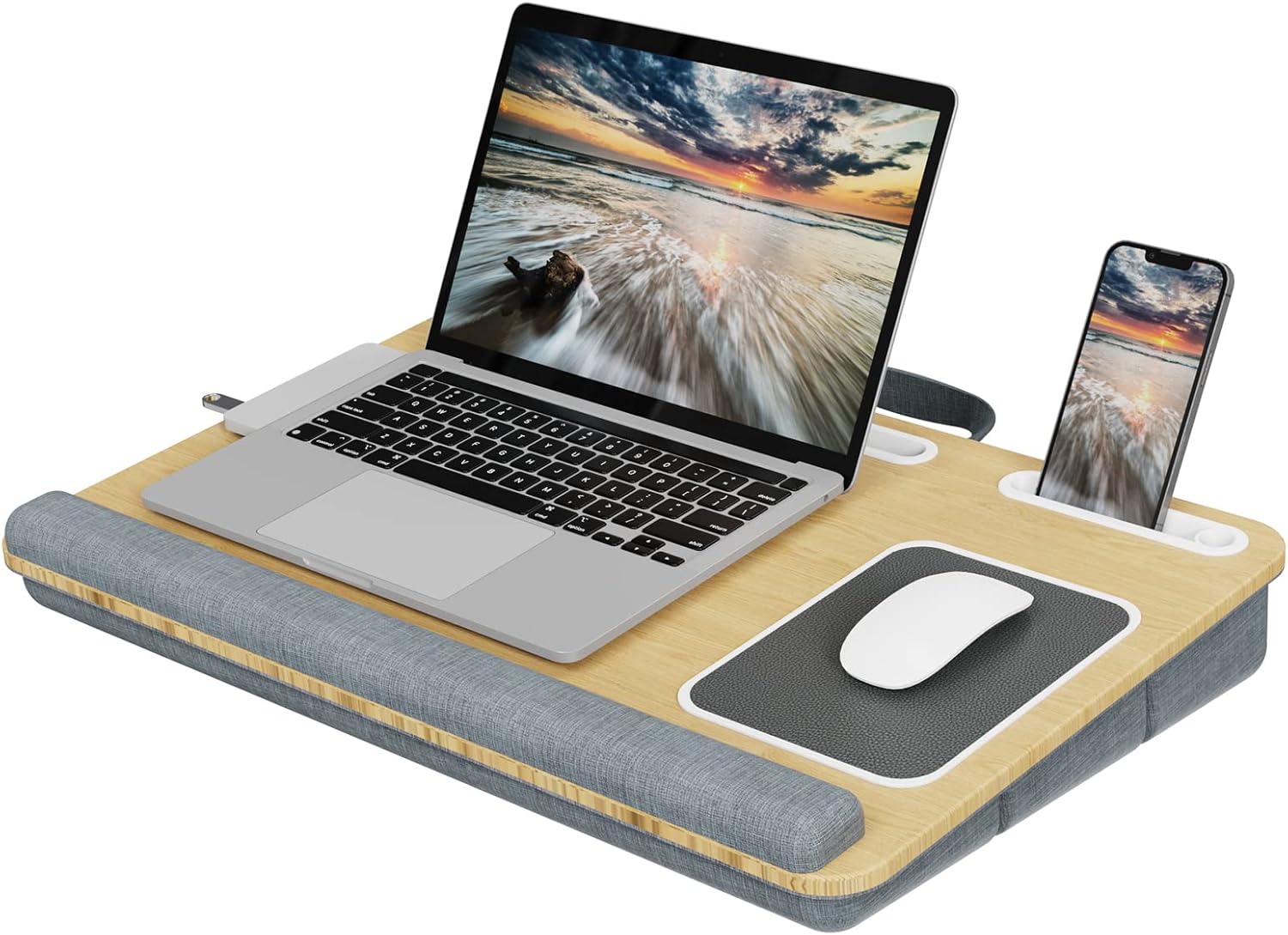 PUTORSEN Laptopkissen für Bett mit Kissen, Laptop Ständer Mausunterlage