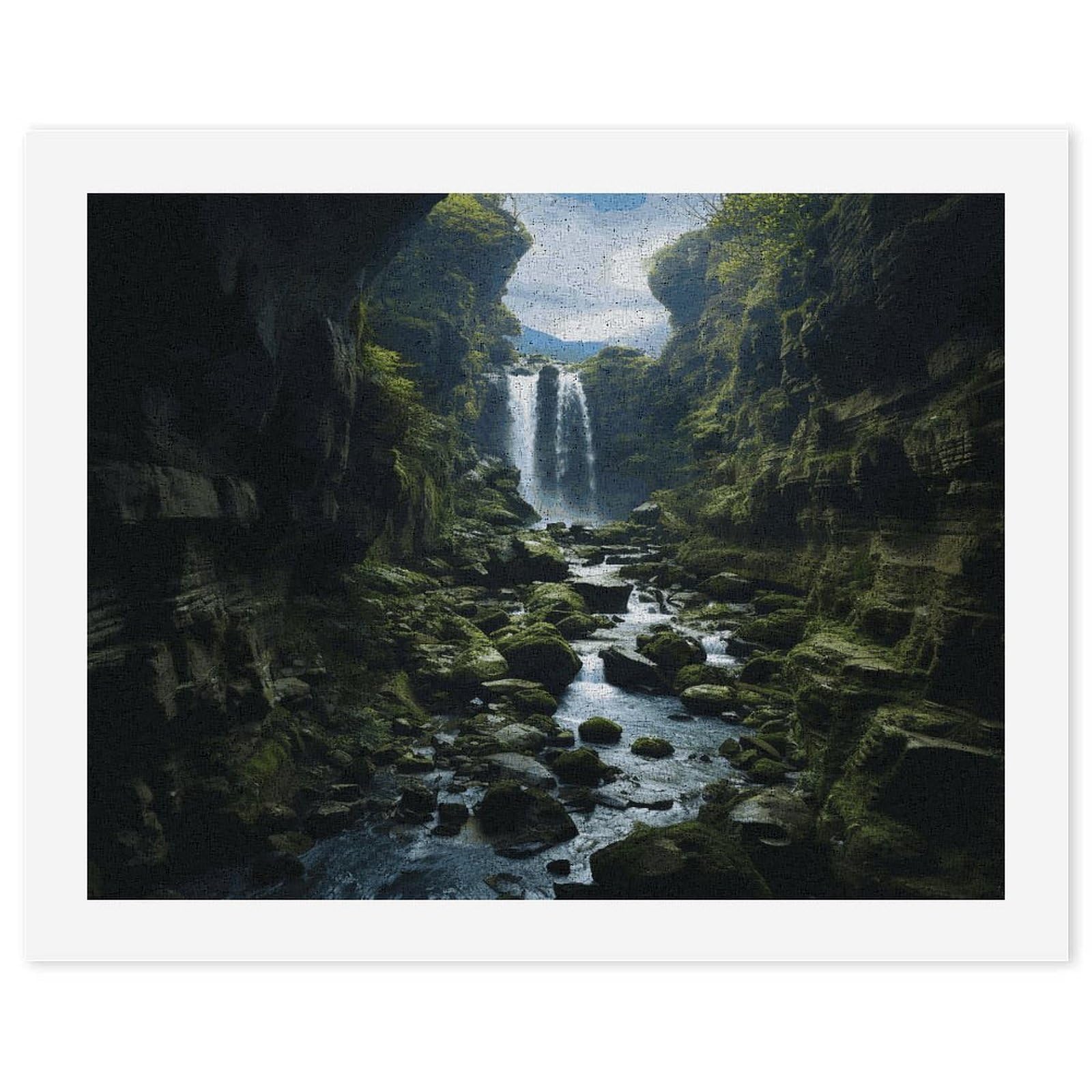 LDGSUPH Waterfall Cliff Paint by Numbers Kits for Adults Beginners Exquisite Digital Oil Painting Kits Painting Anti-fading Canvas Wall Art DIY Gift for Home Wall Decor