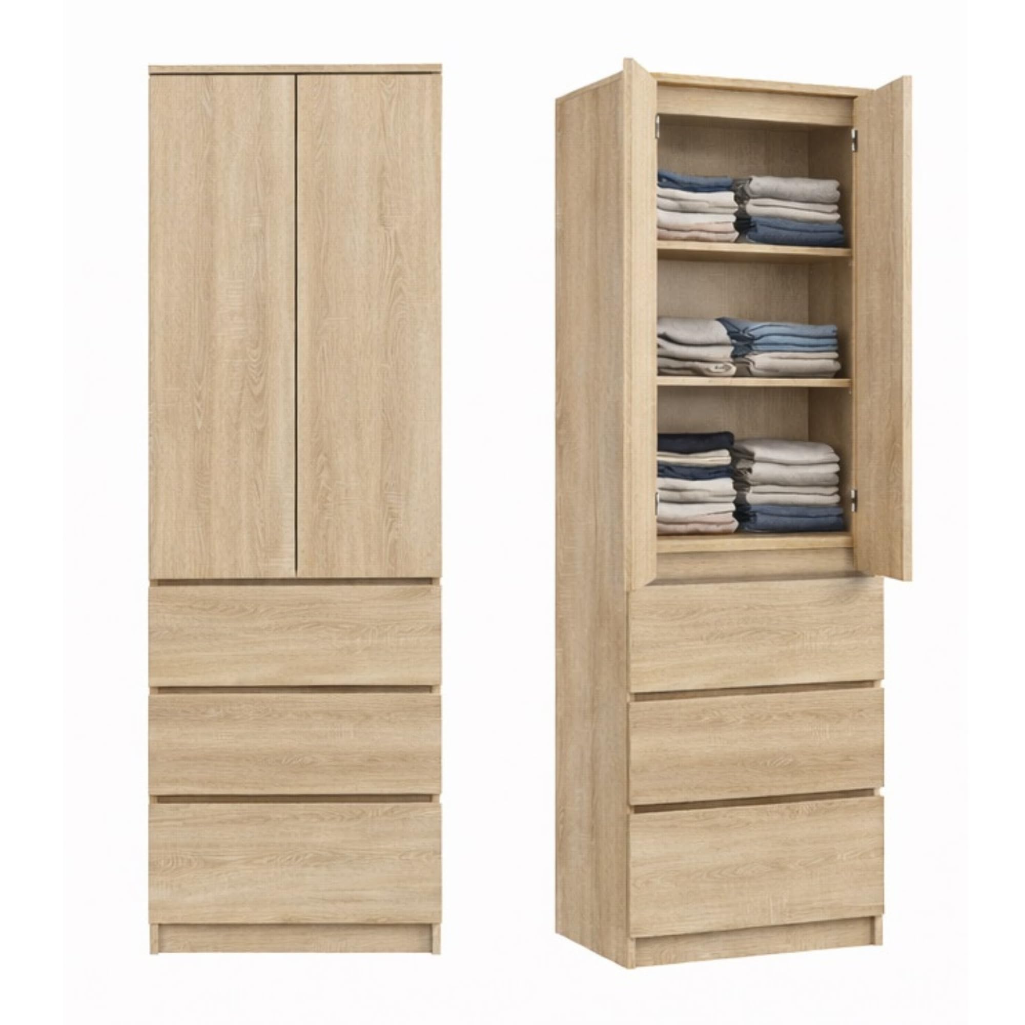 Home Collective Kleiderschrank Garderobenschrank Mehrzweckschrank Platzsparend 50x40x180,5 cm
