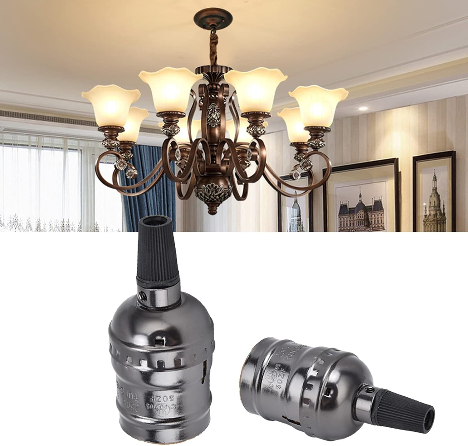 E26 E27 Light Socket,10Pcs Edison Retro Pendant Lamp Holder, Screw-in Socket for Edison Bulb, Vintage Screw Light Holder Light Socket,Lamp Holder