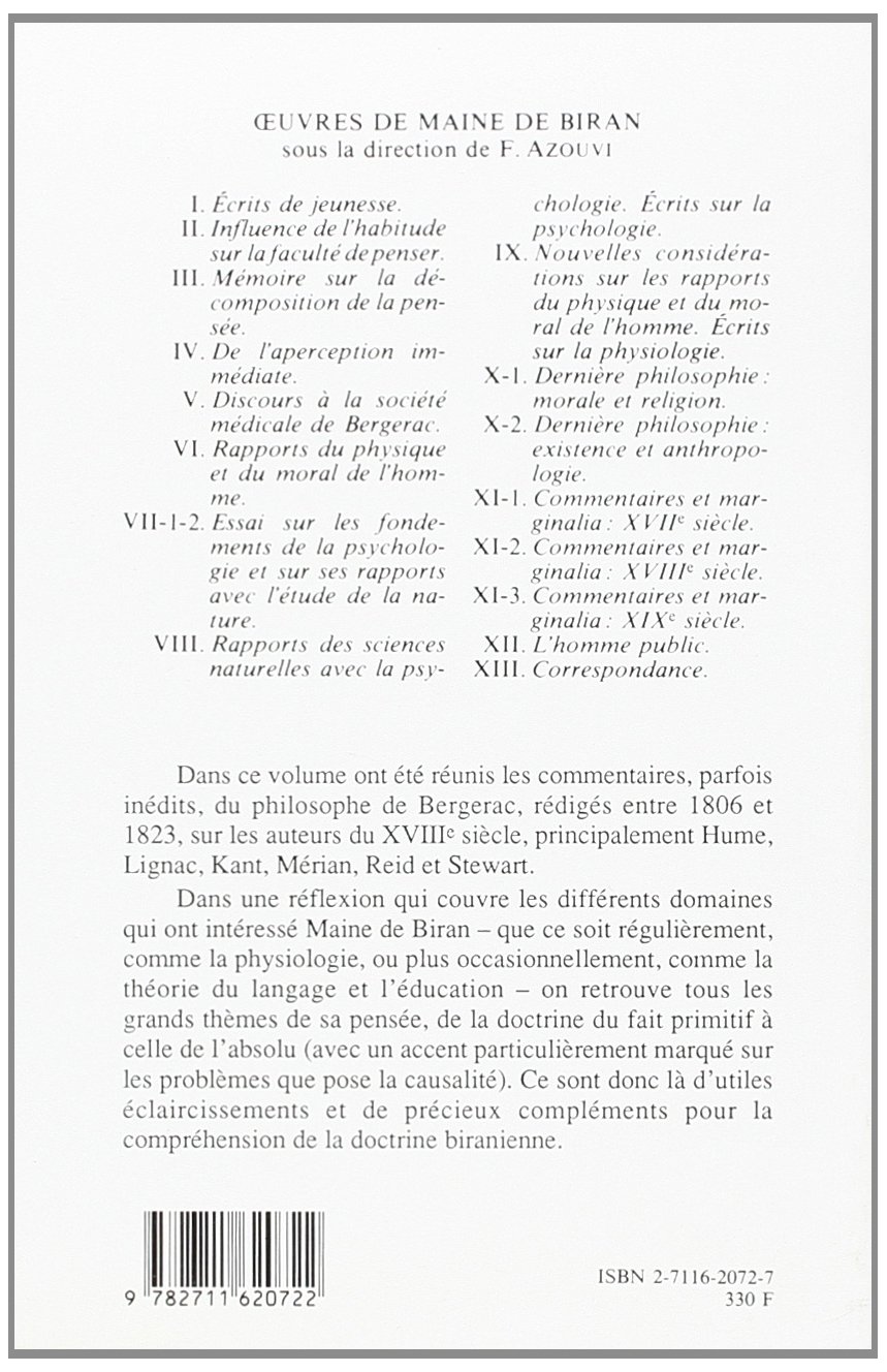 Maine de Biran Œuvres Tome VII Journal