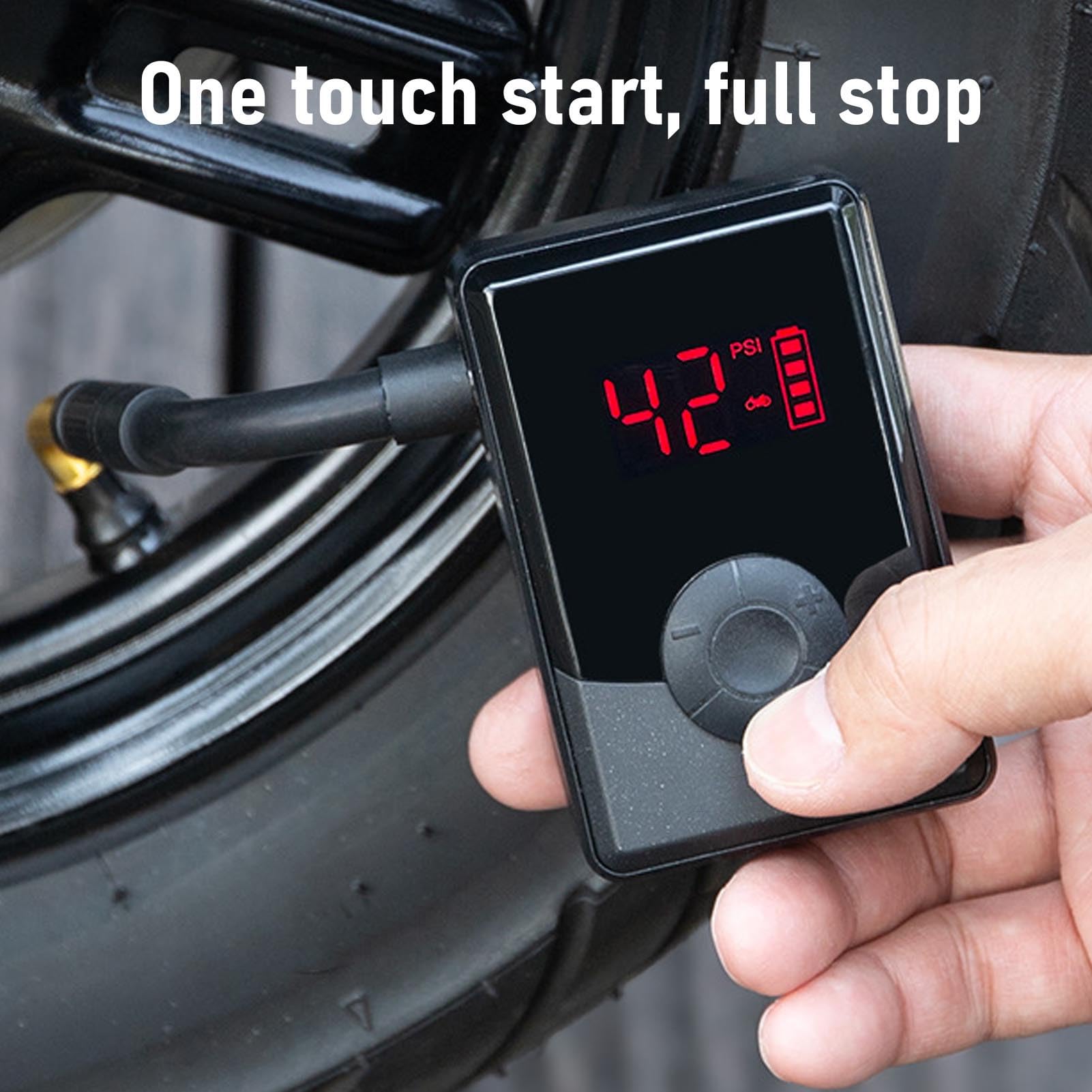 RiToEasysports Naładowany Inflator Opon, Inflator Opon Przenośna Pompa Powietrza 900 MAh Zakład Amerykański Francuski Zawór dla Motocykli, Roweru, Piłki