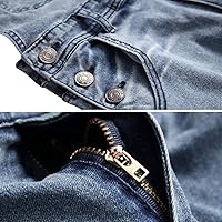 Vista 75 de LONGBIDA - Jardinera de mezclilla para hombre, ajuste entallado, moderno, con bolsillos