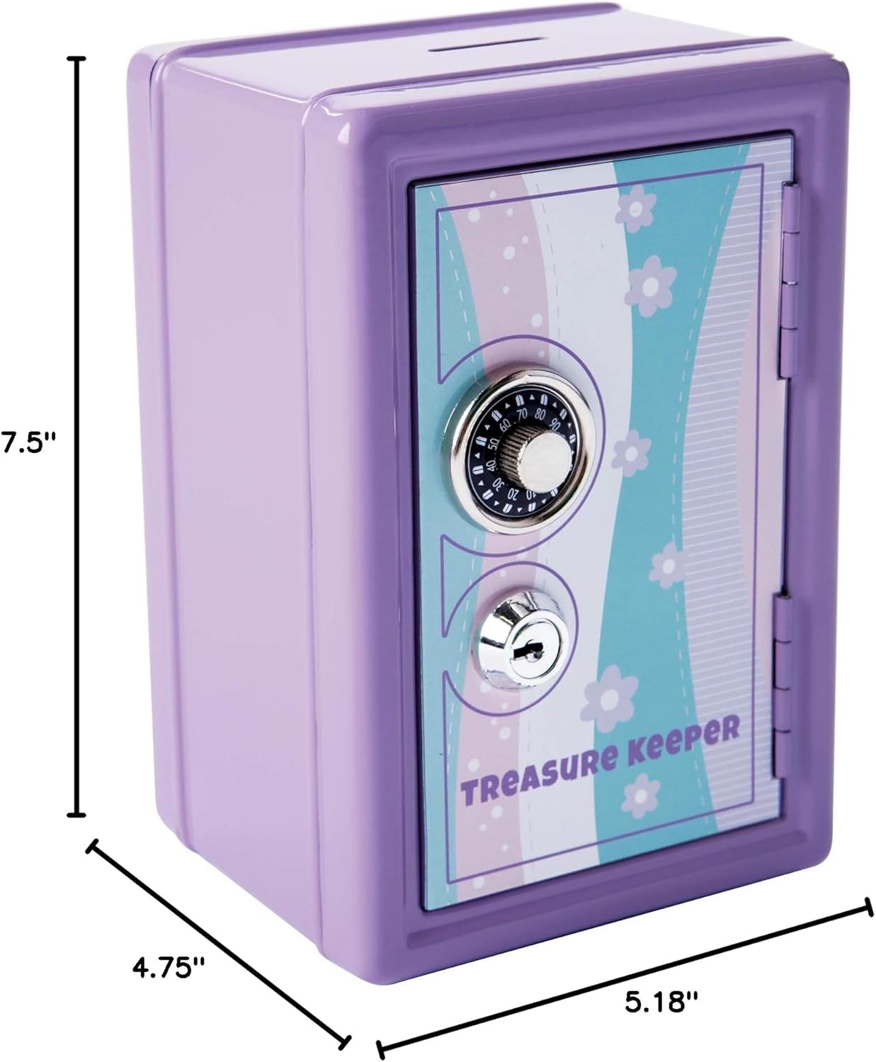 Purple Metal Treasure Keeper Safe with Combination Lock