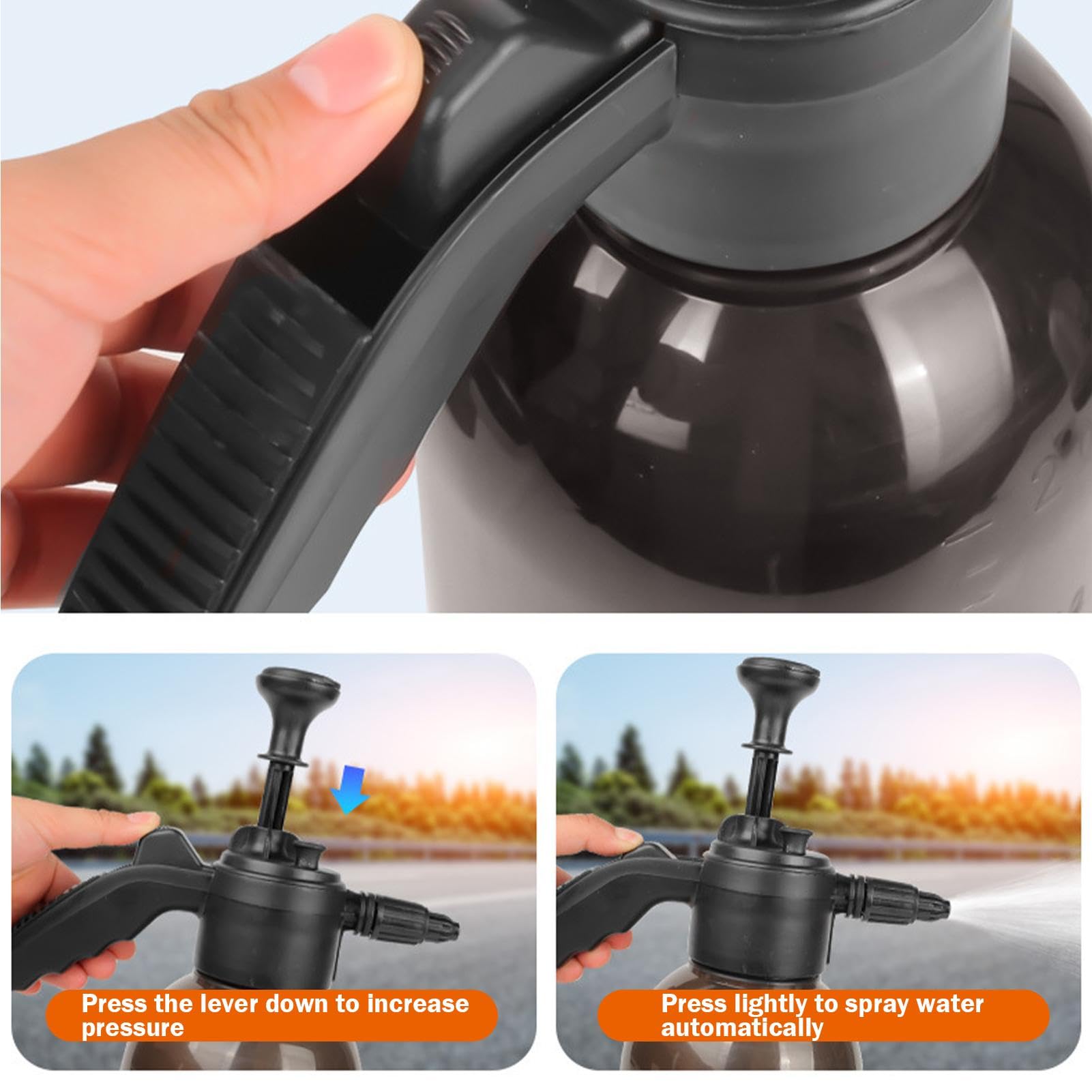 Pompe manuelle avec pulvérisateur à pression, pulvérisateur à pression avec pompe, lave-linge à pression avec à mousse, bouteille à pression avec pulvérisateur de 2 litres, pulvérisateur avec