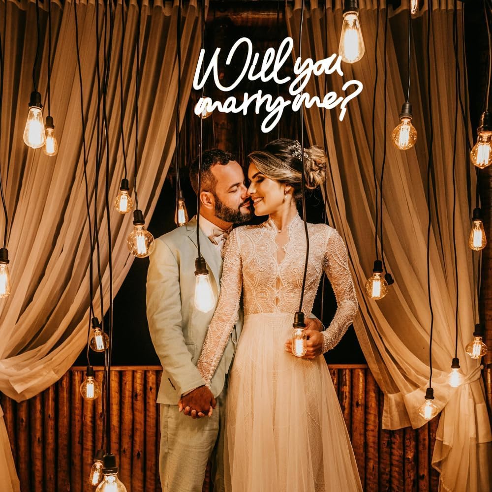 Will You Marry Me ? Neonowy znak na oświadczyny, wesele, przyjęcie, dekoracja ścienna, zasilany przez USB, ściemniana litera LED, podświetlane znaki na zaręczyny, walentynki, dla dziewczyny