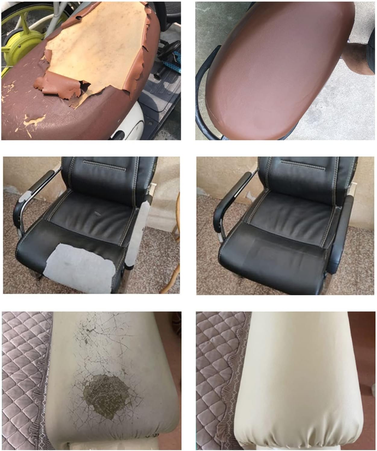18 Colors Large Leather Repair Patch Self Adhesive Leather Patch Kit Faux Leather Repair Patch for Couches Car Seat Chair 135cm（54 inch） Wide Sold by The Yard(Color:Light Coffee)
