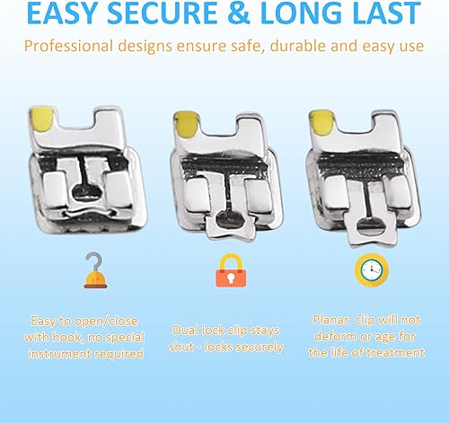Miniatura 3 de AnhuaDental - Soporte de metal autoencendido para ortodoncia 0022 Roth 345 con ganchos 20 soportespaquete