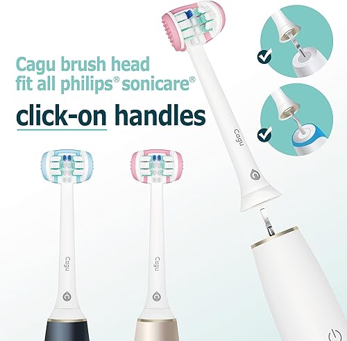 Miniatura 5 de Cagu Cabezales de cepillo de dientes de tres caras con cepillo de lengua compatible con cabezal de cepillo de repuesto Philips Sonicare, cabezal de