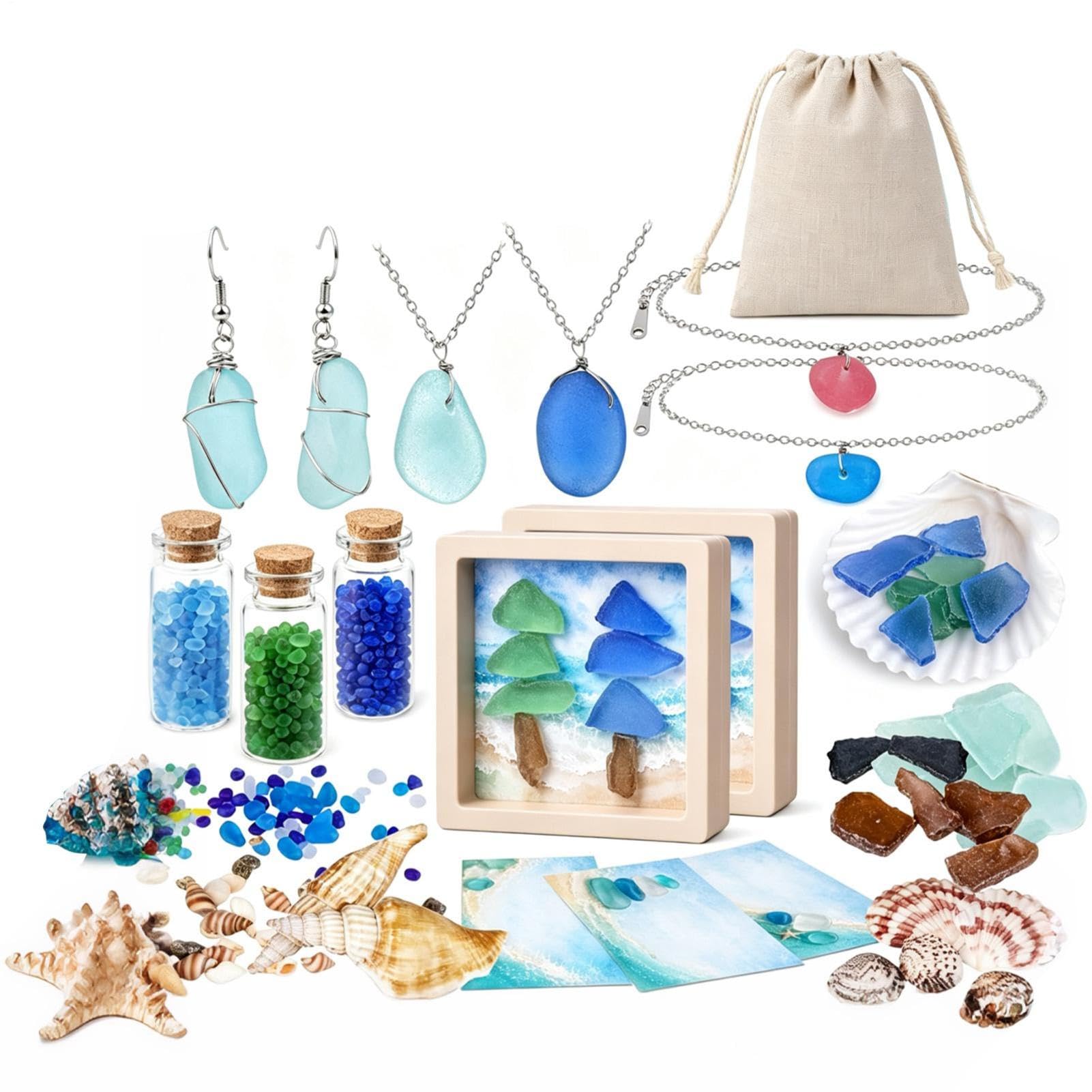 Meerglas Weihnachts-Adventskalender Saisonaler 24-Tage-Countdown-Kalender